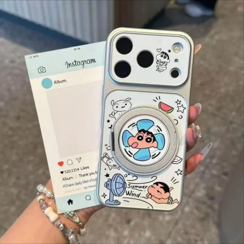 Crayon Shin-Chan Electric Fan Phone Case For iPhone
