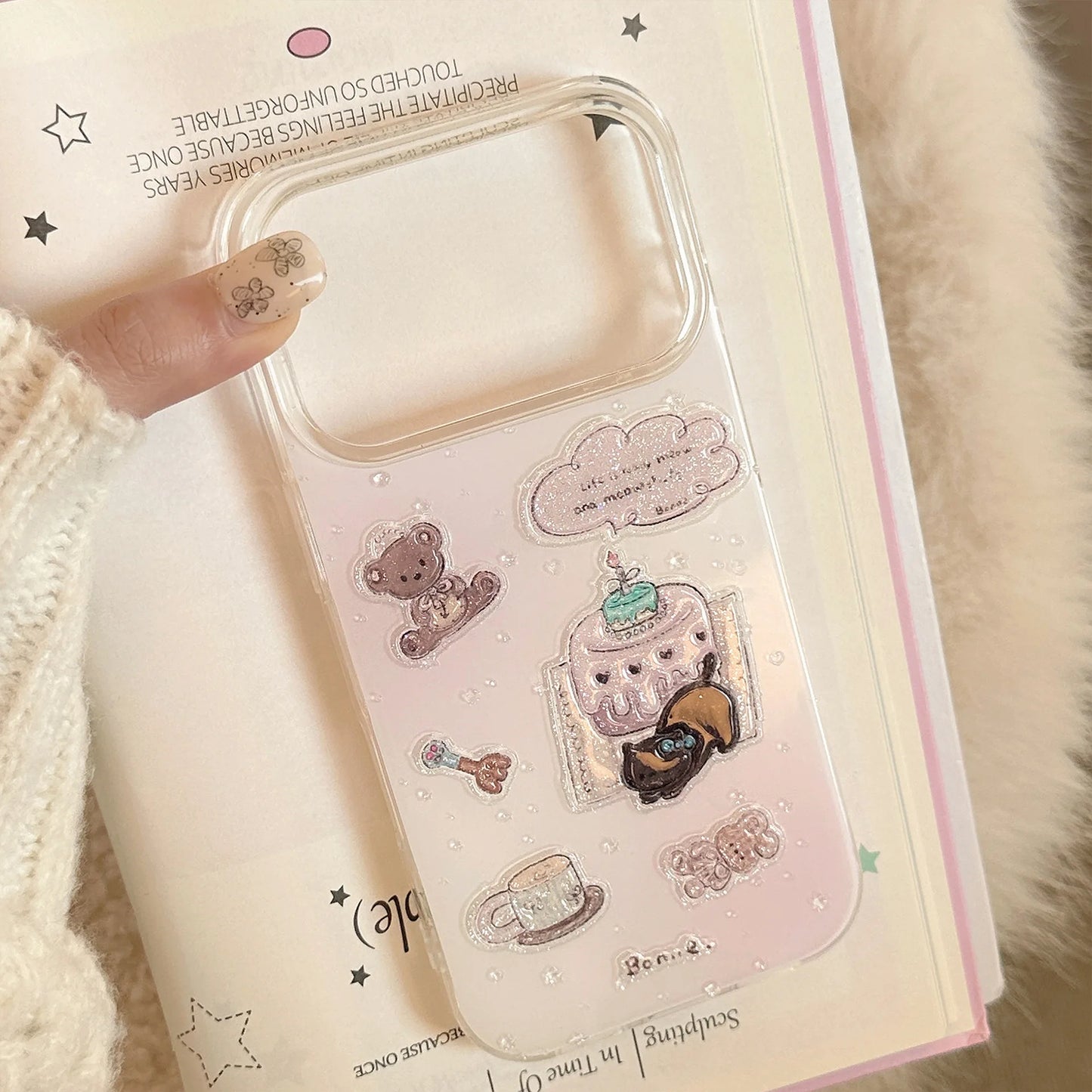 Korean Cartoon Glitter Phone Case For iPhone