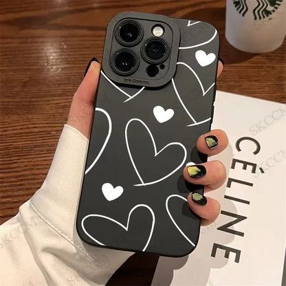 Black Love Heart Phone Case For iPhone