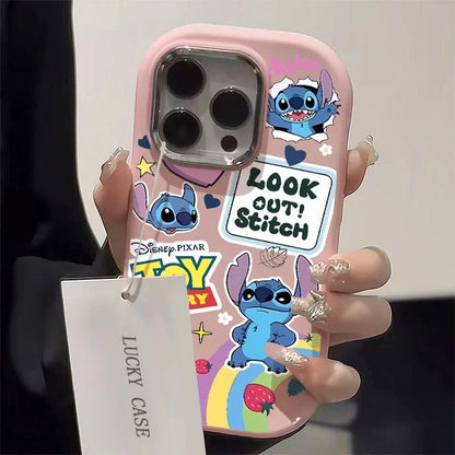 Stitch Love Ranbow Cute Phone Case For iPhone