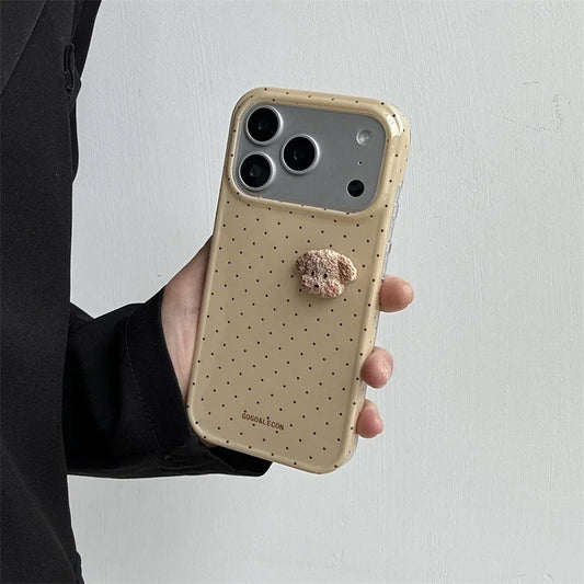 Fashion Cute 3D Bear Polka Dot Phone Case For iPhone