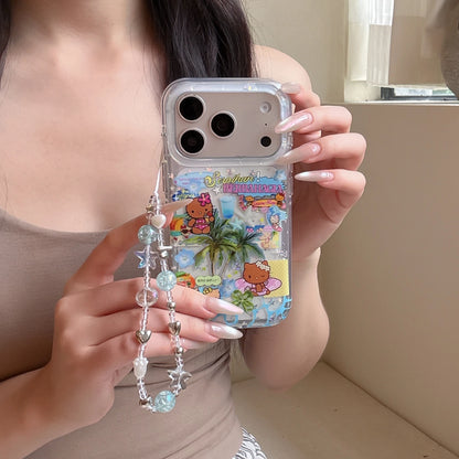 Cartoon Star Black Skin Hello Kitty Cat Shockproof Case For iPhone