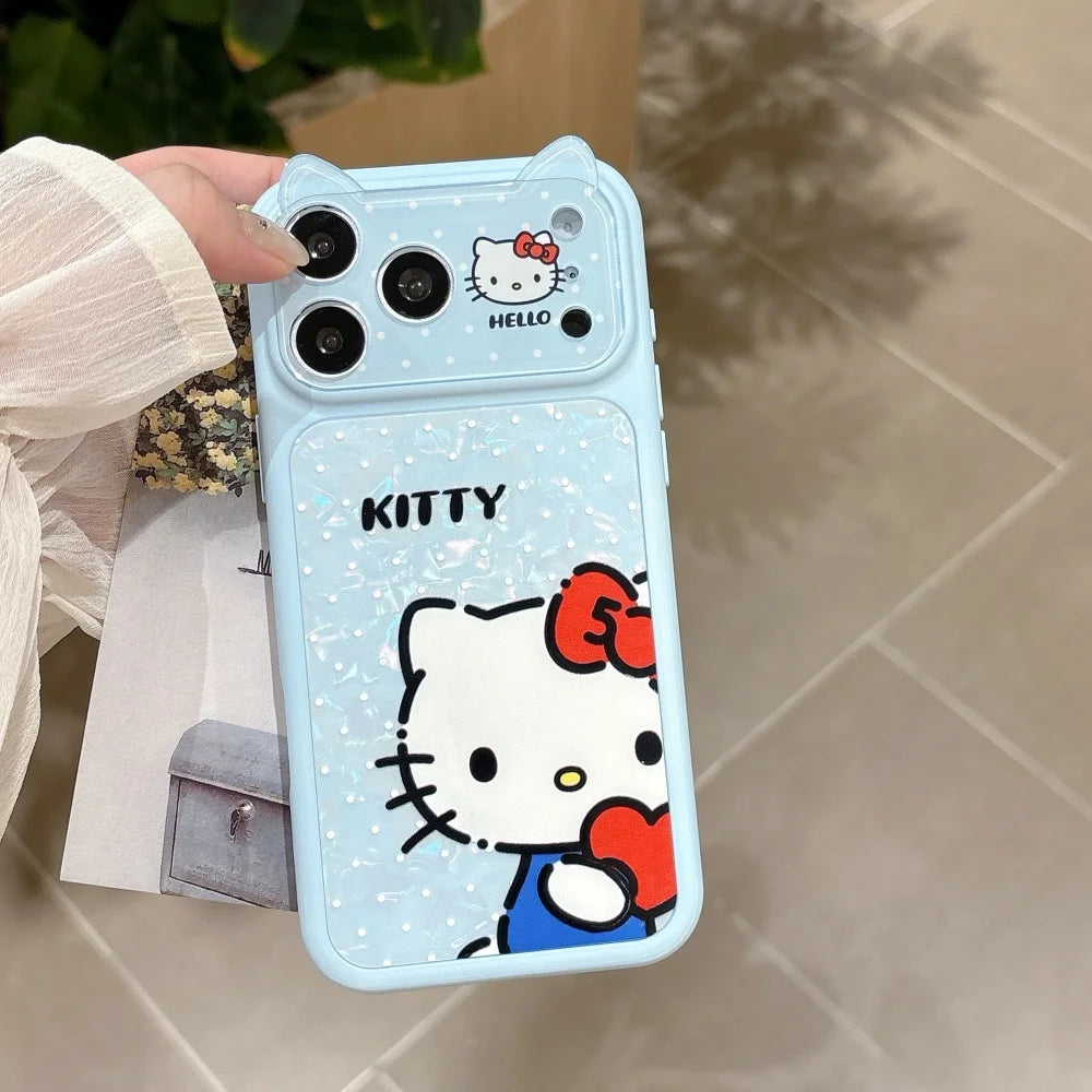 Korea INS Polka Dot Hello Kitty Shockproof Phone Case For iPhone