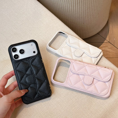 Simplified High-End Leather Texture Card Holder Phone Case For iPhone