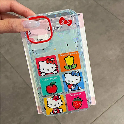 Hello Kitty Bow Shinning Flower Phone Case For iPhone