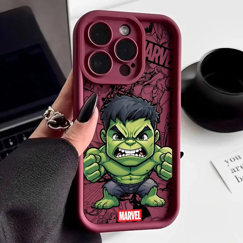 Funny Deadpool Hulk Cute Phone Case For iPhone