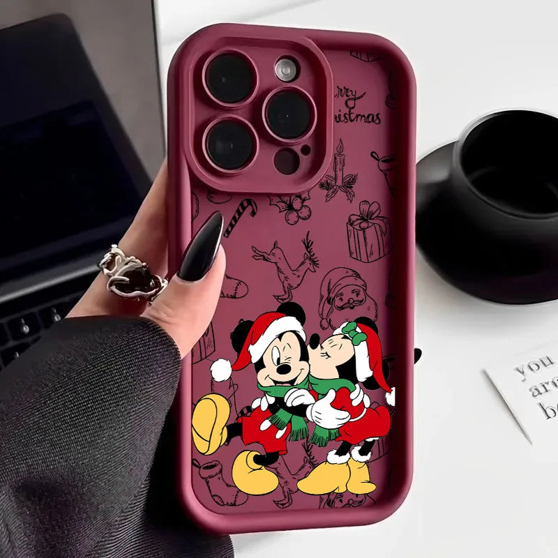 Merry Christmas Mickey Minnie Disneys Soft Silicone Case For iPhone