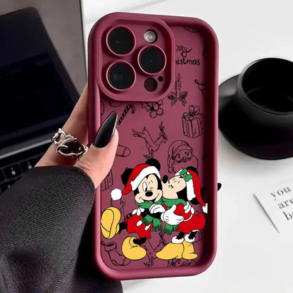 Merry Christmas Mickey Minnie Disneys Soft Silicone Case For iPhone
