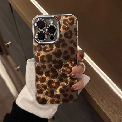 Luxury Bling Glitter Leopard Print with Lanyard Phone Case For iPhone