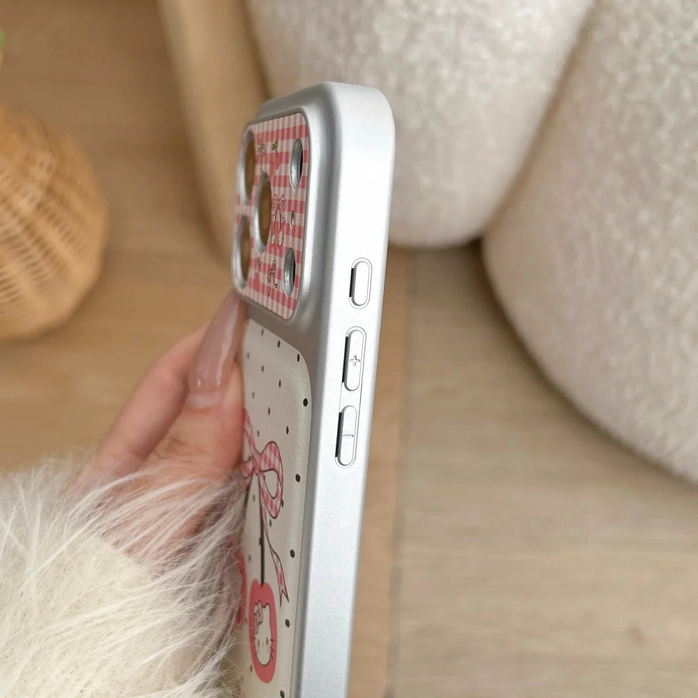 Cute KT Cherry Large Window Hot Sale Phone Case For iPhone