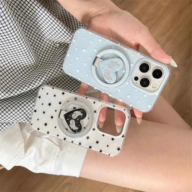 Cute Wing Heart Magnetic Phone Case