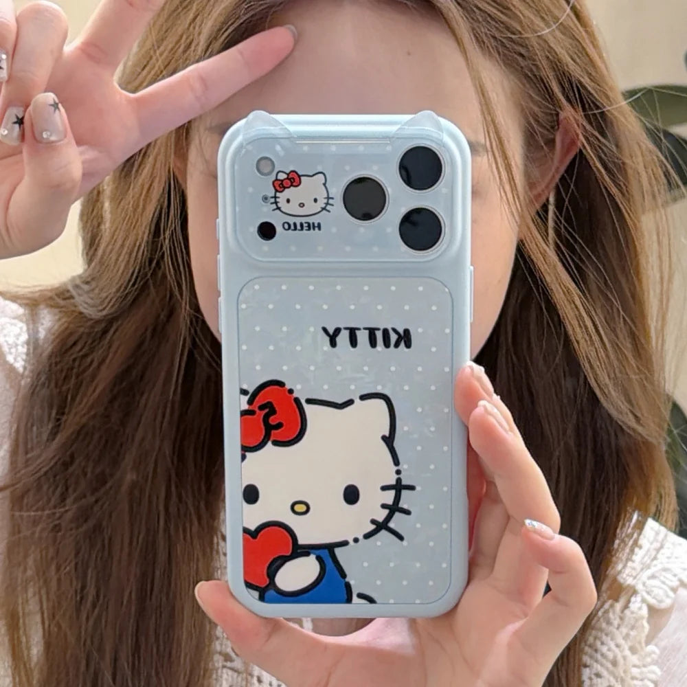 Korea INS Polka Dot Hello Kitty Shockproof Phone Case For iPhone