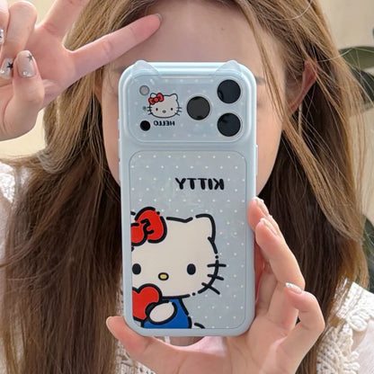 Korea INS Polka Dot Hello Kitty Shockproof Phone Case For iPhone