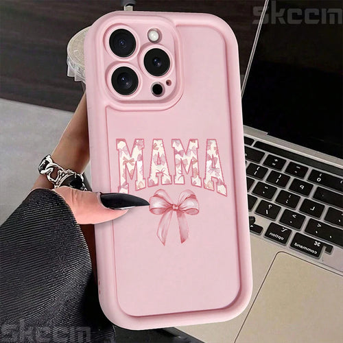 Pink Bow Mom's Letter Pattern Design Phone Case For iPhone
