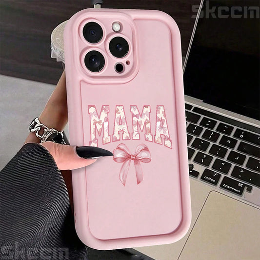 Pink Bow Mom's Letter Pattern Design Phone Case For iPhone