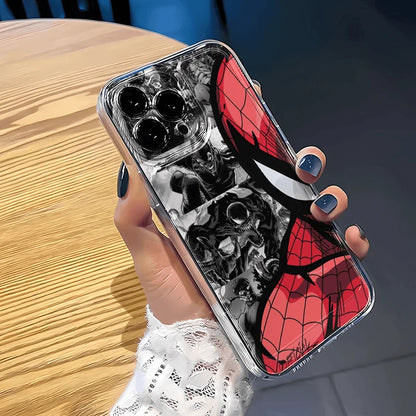 Marvel Half Face Spider Man Soft Phone Case For iPhone