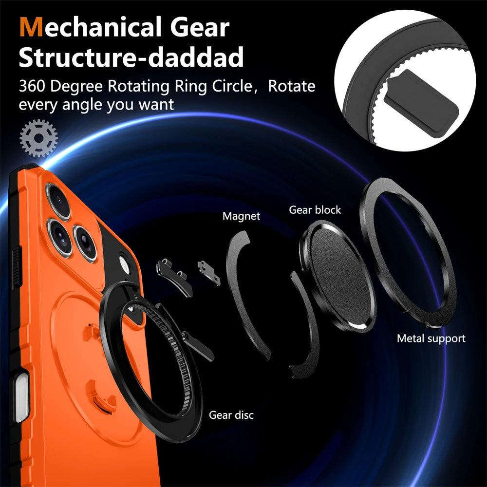 360° Magnetic Bracket Phone Case For iPhone