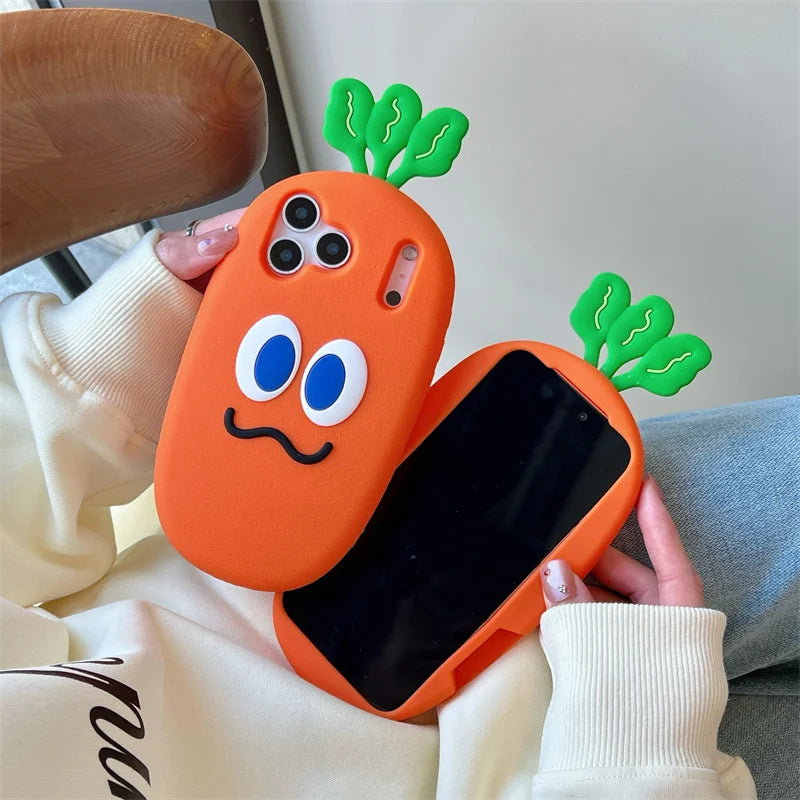 Fashion Cute 3D Carrot Phone Case For iPhone