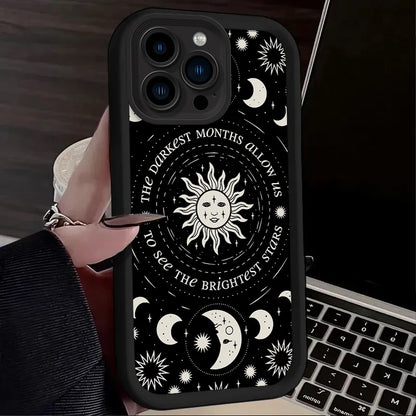 Retro Moon Sun God Phone Case For iPhone