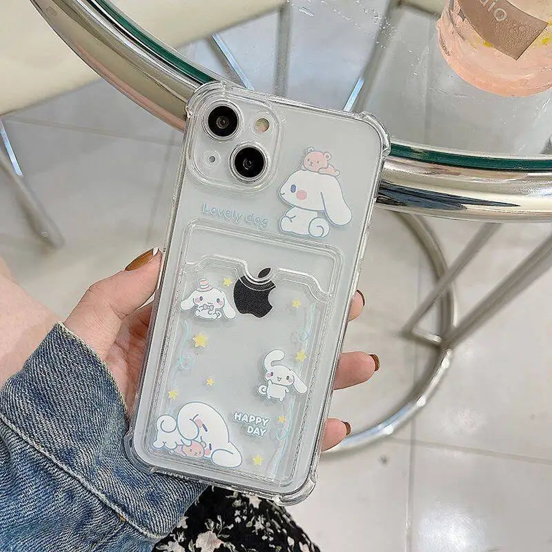 Cute Winnie the Pooh Photo Card Holder Wallet Phone Case For iPhone