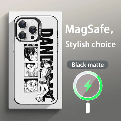 Hot Anime Dandadan Pattern Design Phone Case Magnetic IMD Colorful Silver Case For iPhone