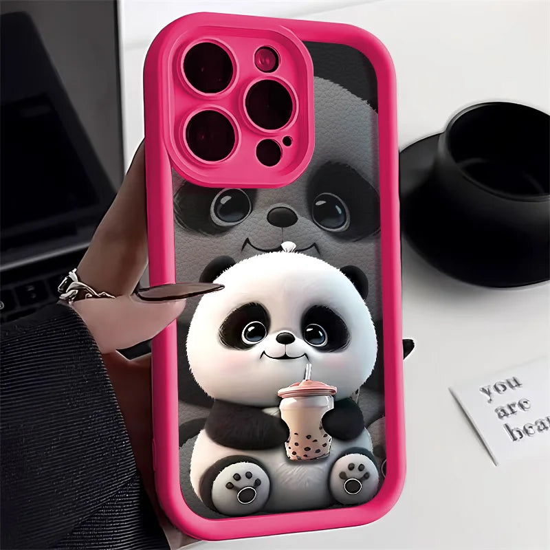 Cute Panda Soft Phone Case For iPhone