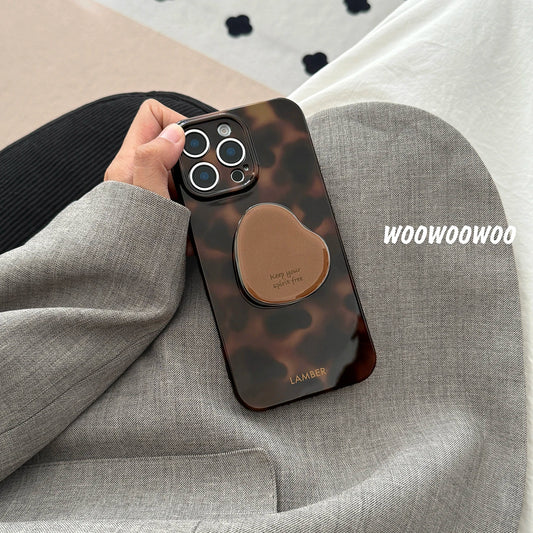 Stylish Personality Black Brown Amber Iceberg Pattern Magnetic With Holder Phone Cover Case For iPhone