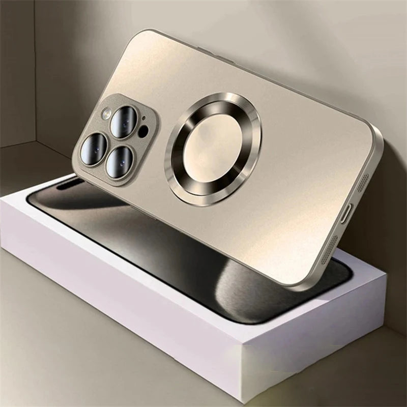 Tempered Glass Matte Magnetic For Magsafe Wireless Charging Case For iPhone