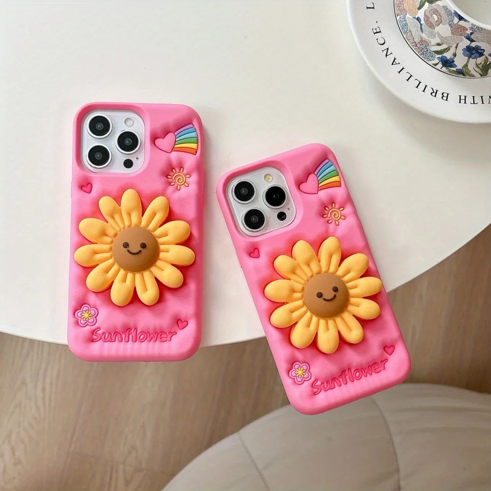 Niche Cute Three Dimensional Flower Phone Case