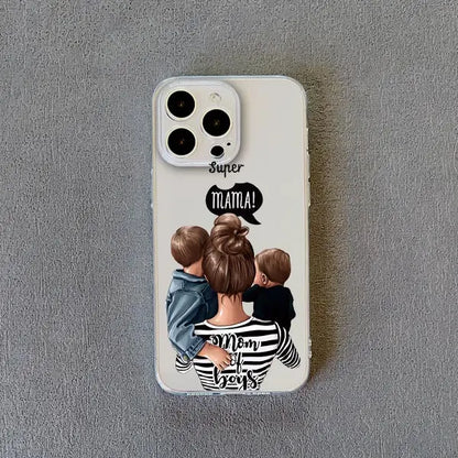 Family Mama Of Girl Mom Clear Phone Case For iPhone