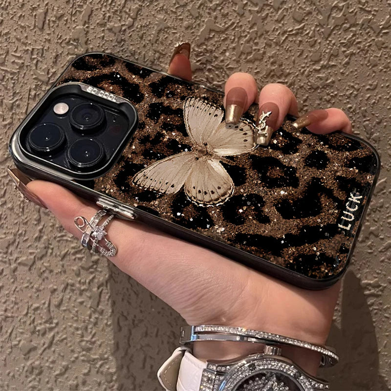 Butterfly Leopard Phone Case For iPhone