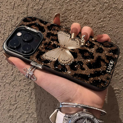 Butterfly Leopard Phone Case For iPhone