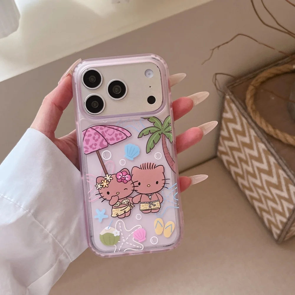 Luxury Cute Cartoon Beach Vacation Style Phone Case For iPhone