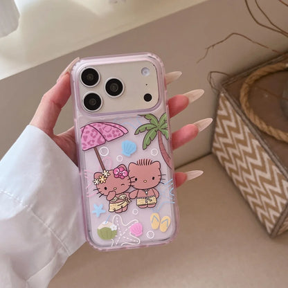 Luxury Cute Cartoon Beach Vacation Style Phone Case For iPhone