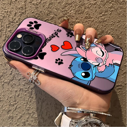 Cartoon Couple Stitch Case For iPhone