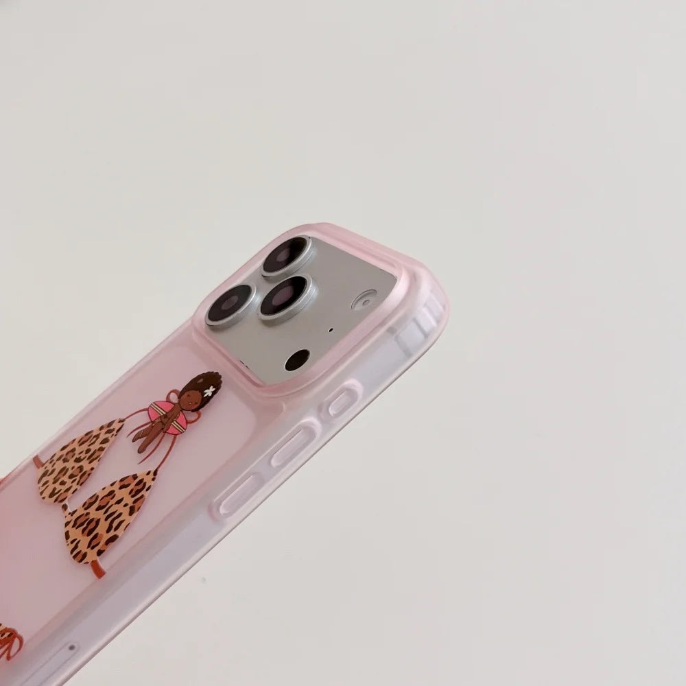 Cute Cartoon Leopard Print Bikini Phone Case For iPhone