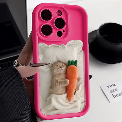 Candy Color Cute Cat Phone Case