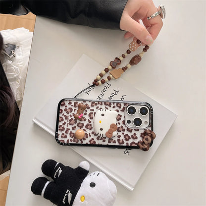 Leopard Pattern Stars Hello Kitty Phone Case