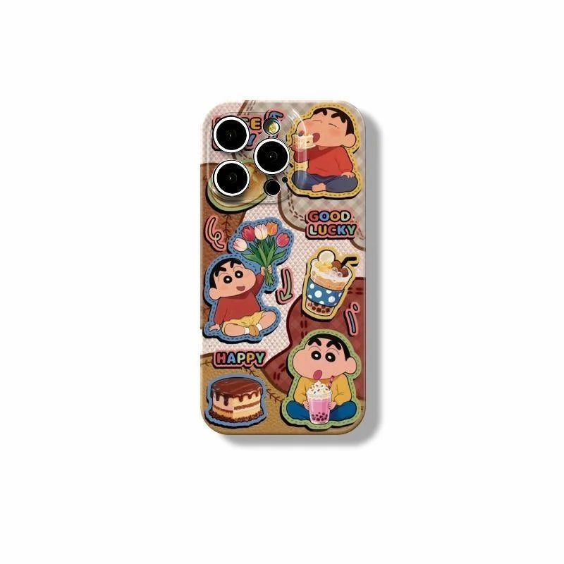 Anime Cute Crayon Shin-Chan Phone Case For iPhone