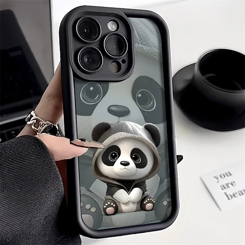 Cute Panda Soft Phone Case For iPhone
