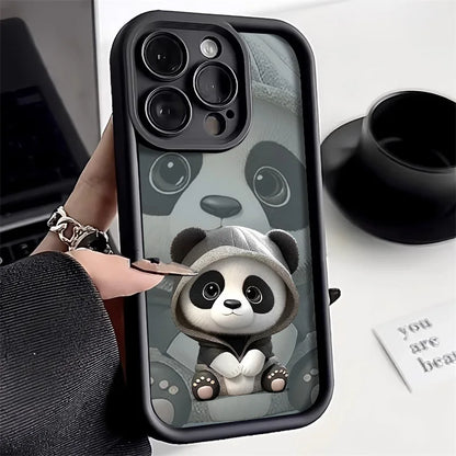 Cute Panda Soft Phone Case For iPhone