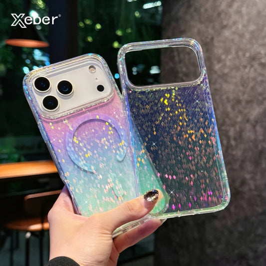 Gradient Colorful Glitter For Magsafe Case For iPhone