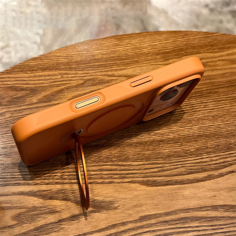 Matte Rotate Holder TPU Case For iPhone