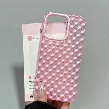 Fashion Macaron Color Pearl Beads Phone Case