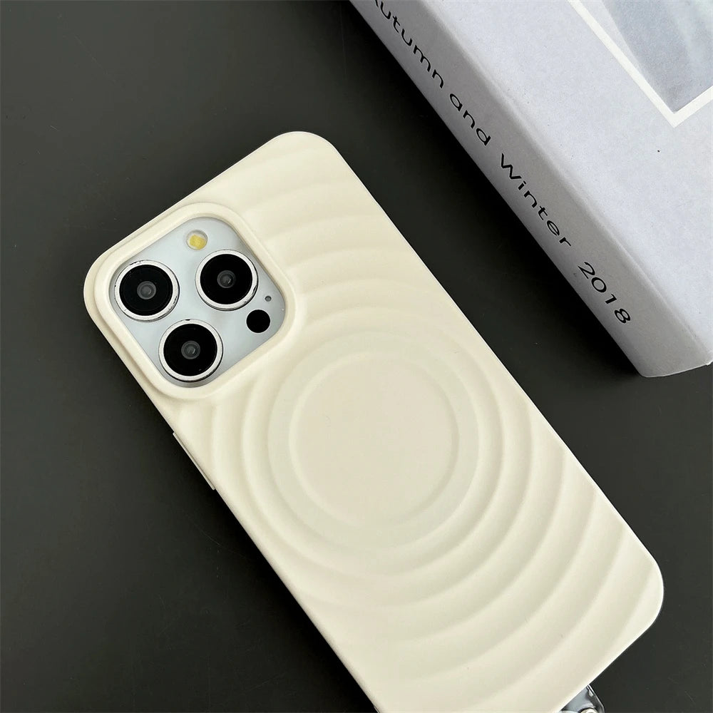 Water Ripple Silicone Circular Pattern For Magsafe Phone Case