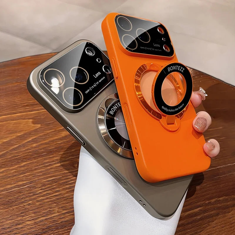 Luxury Lens Bracket For Magsafe Magnetic Wireless Charge Phone Case For iPhone