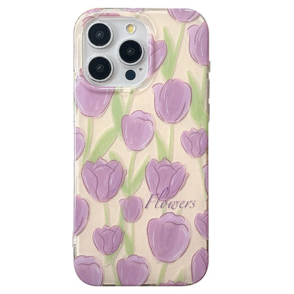Lovely Purple Tulip Foral Shockproof Phone Case