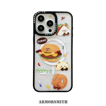 Kawaii Bread Magnetic Stand Holder Phone Case