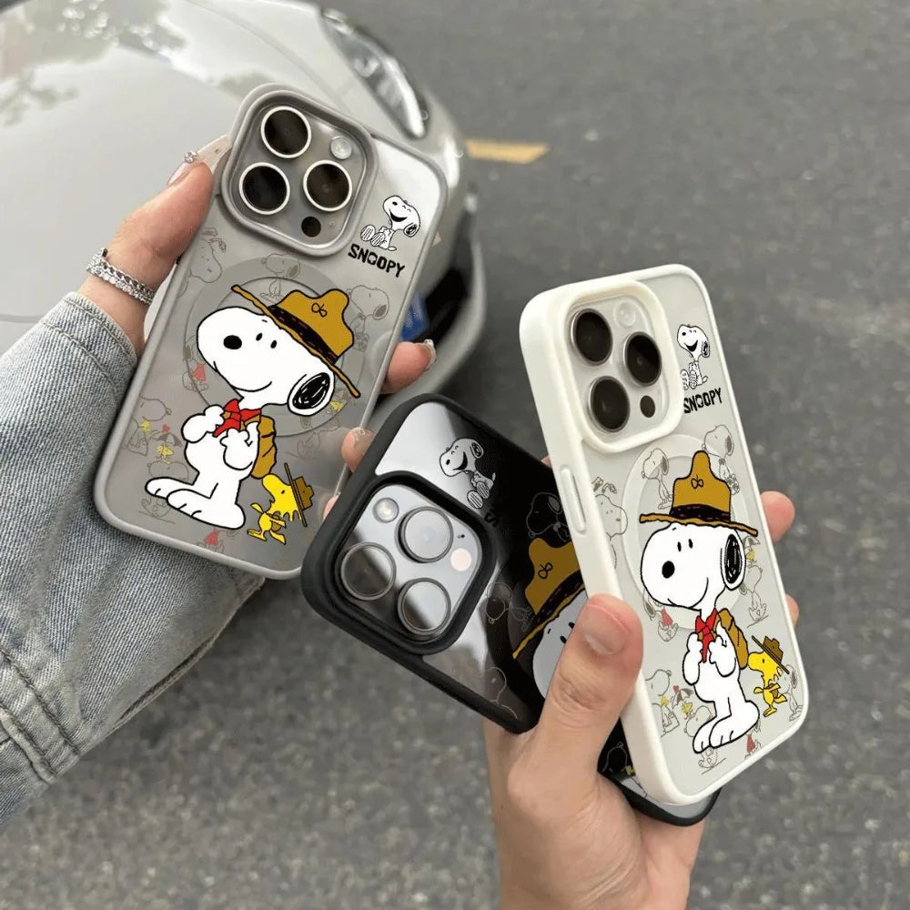 New Anime Snoopy Magsafe Phone Case Protective Cover For iPhone