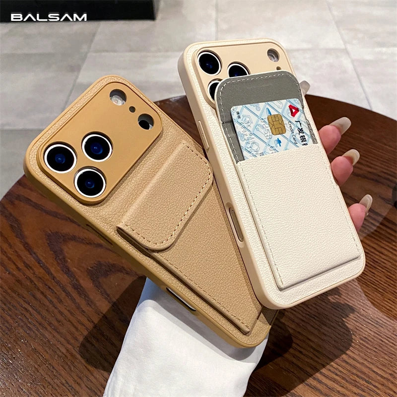 Card Slot Pocket Holder Wallet Case For iPhone